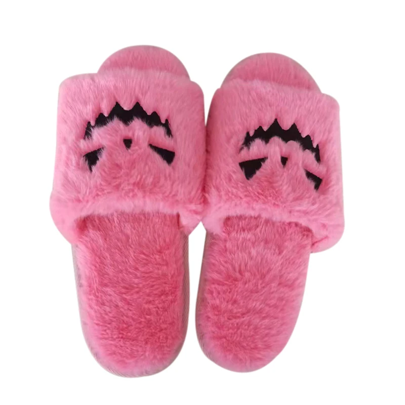 Wholesale plush Pumpkin slippers one size fur bedroom animal indoor house  slipper Pumpkin  slipper