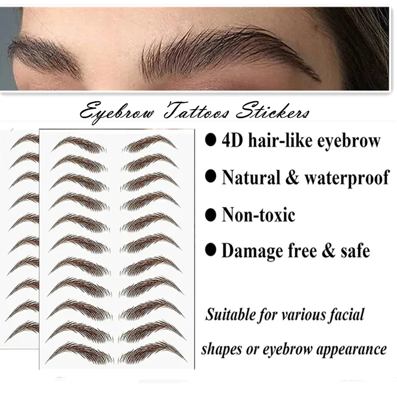 Waterproof Brow Styling Template Kit Eyebrow Shaping Lift Stencils Tattoo Stickers Wholesale Women Sticker Eyebrows Tattoos