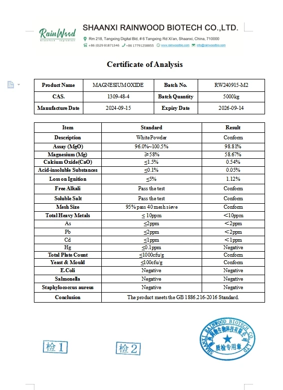 CAS 1309-48-4 Magnesium Oxide DC Price Food Grade Magnesium Oxide DC Granules