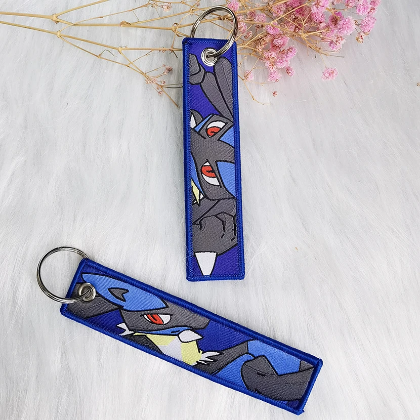 Custom Kawaii Safety Wallet Accessories Key Chain Jettags Embroidery Japan Anime Jet Tag Keychain