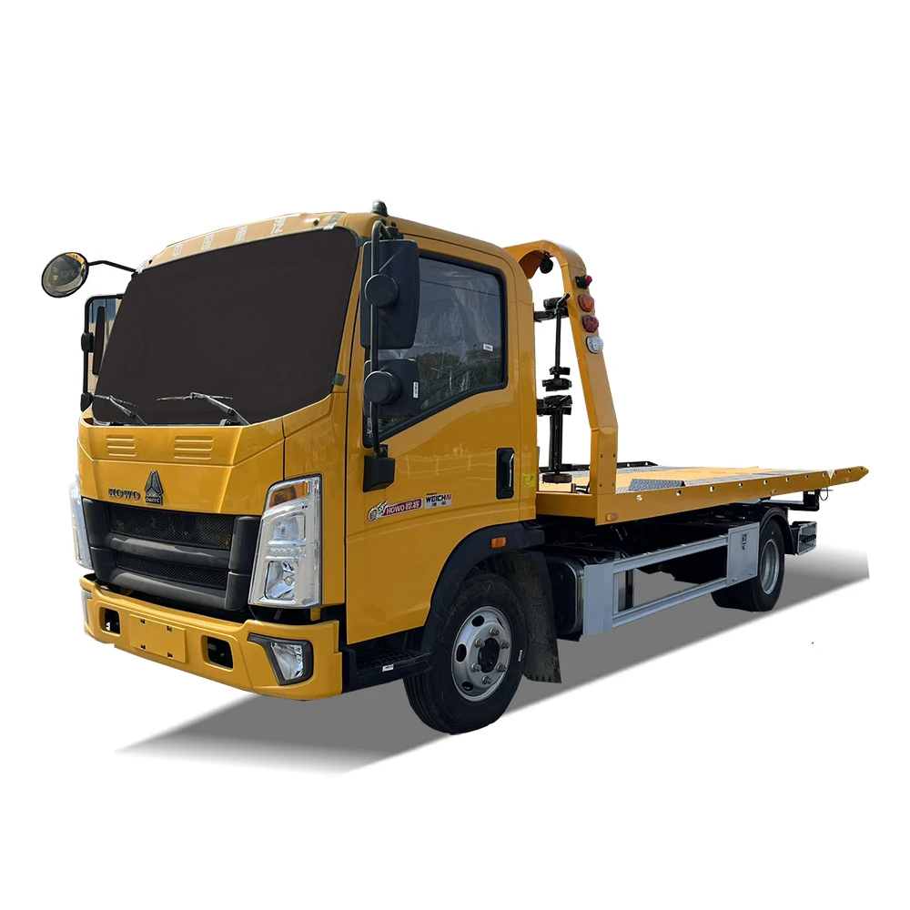 High Quality HOWO 4x2 Diesel Tow Truck New and Used Car Towing Wrecker Manual Transmission Road Wrecker Flatbed Two Trucks