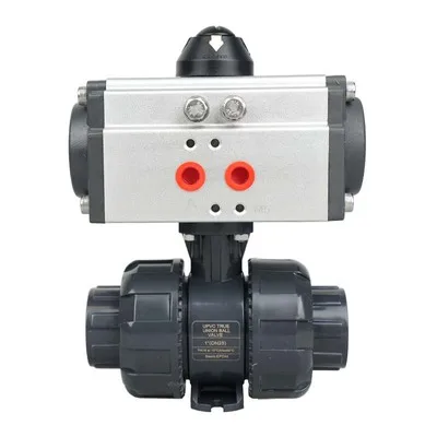 2023 SCH80 DIN PVC PPH PVDF Ball Valve High Standard Plastic 2 Inch Pneumatic Actuated