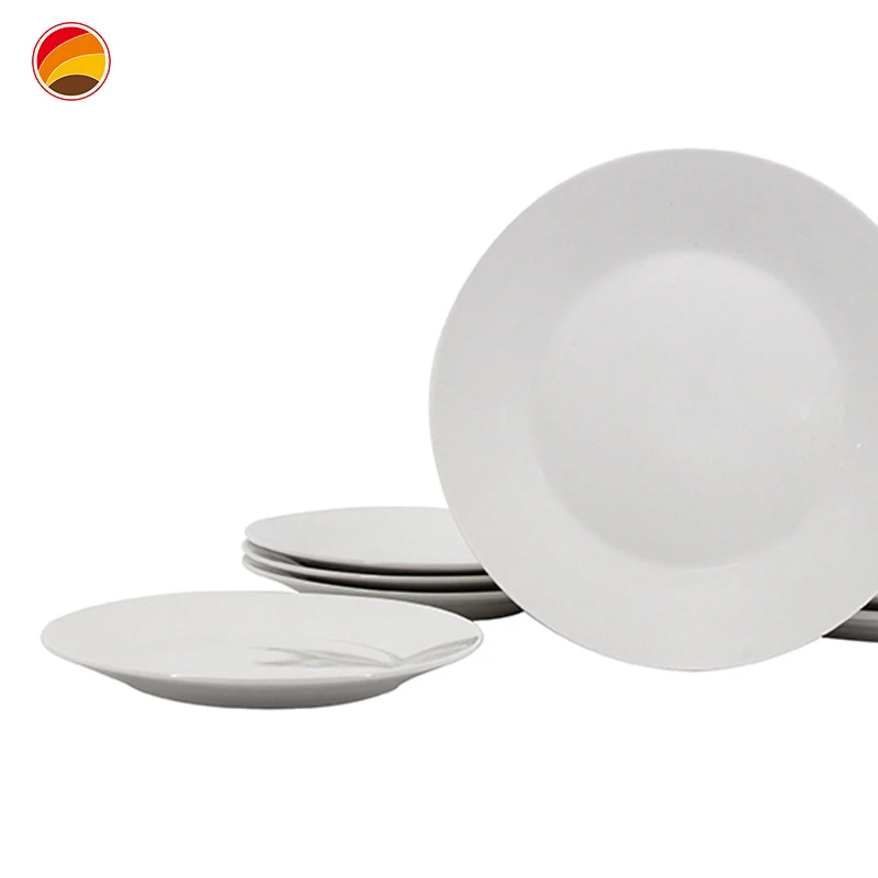 White ceramic round plate western restaurant commercial plate