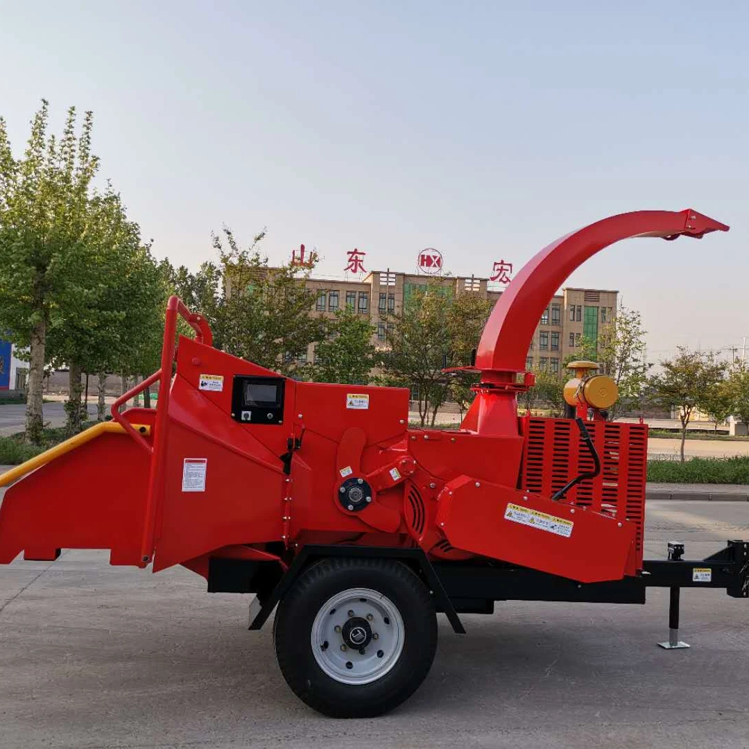 
Wood Crusher Wood Chipper Machine With 15Hp Loncin Electric Start Gasoline Engine, Wood Chipper Shredder 