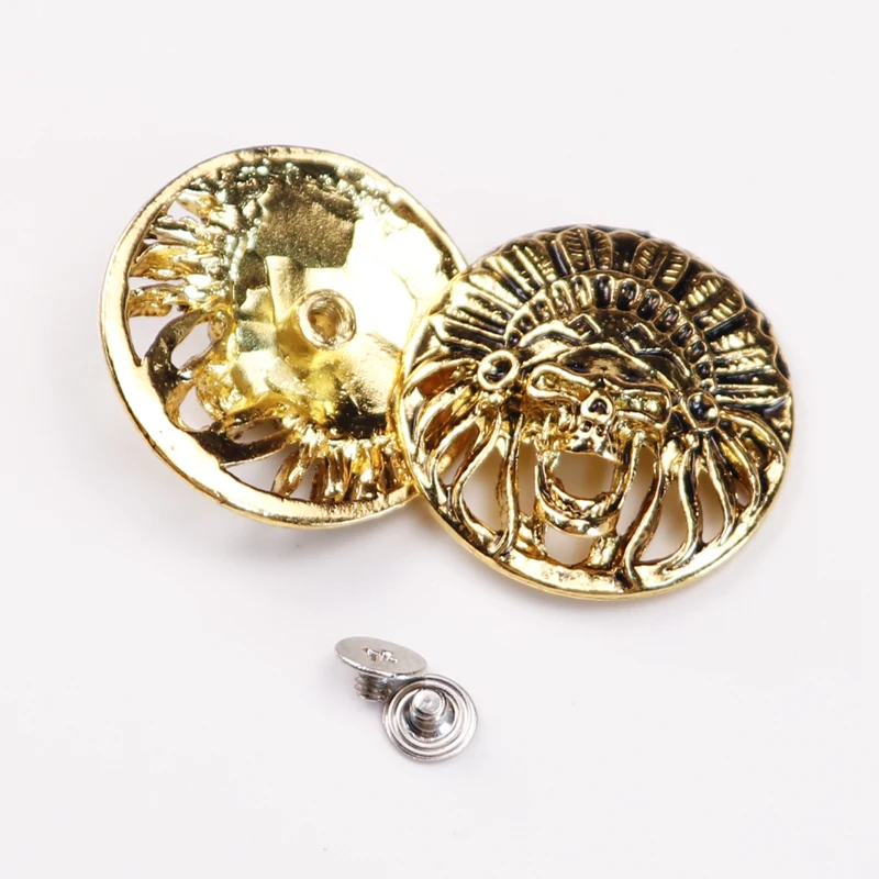 Lower price Metal Conchos Western cowboy belt buckles coin buttons for bag hat