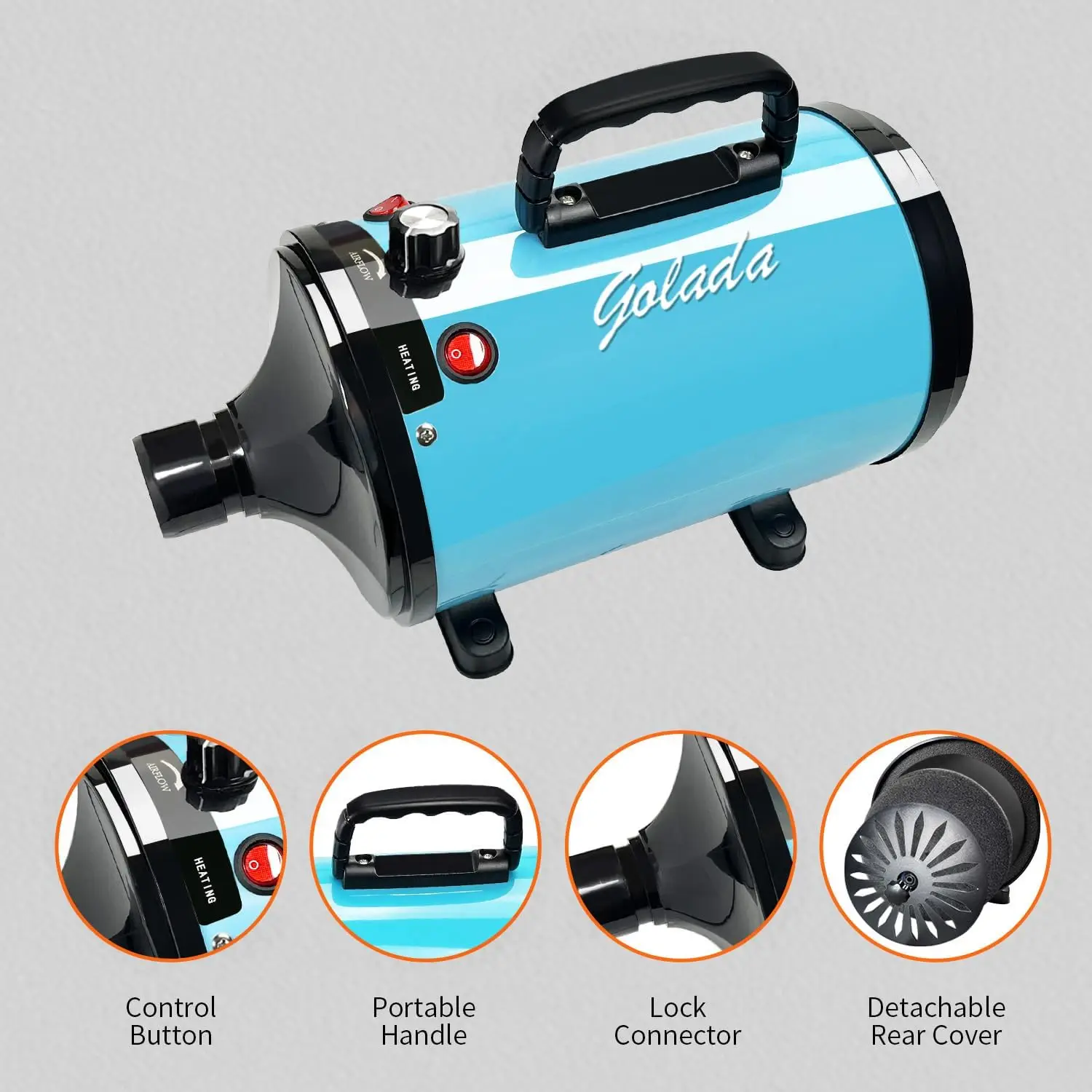 Pet Grooming Hair Dryer Dog Hair Dryer with Adjustable Temperature and Speed for Pet Grooming Pet Hair Dryer