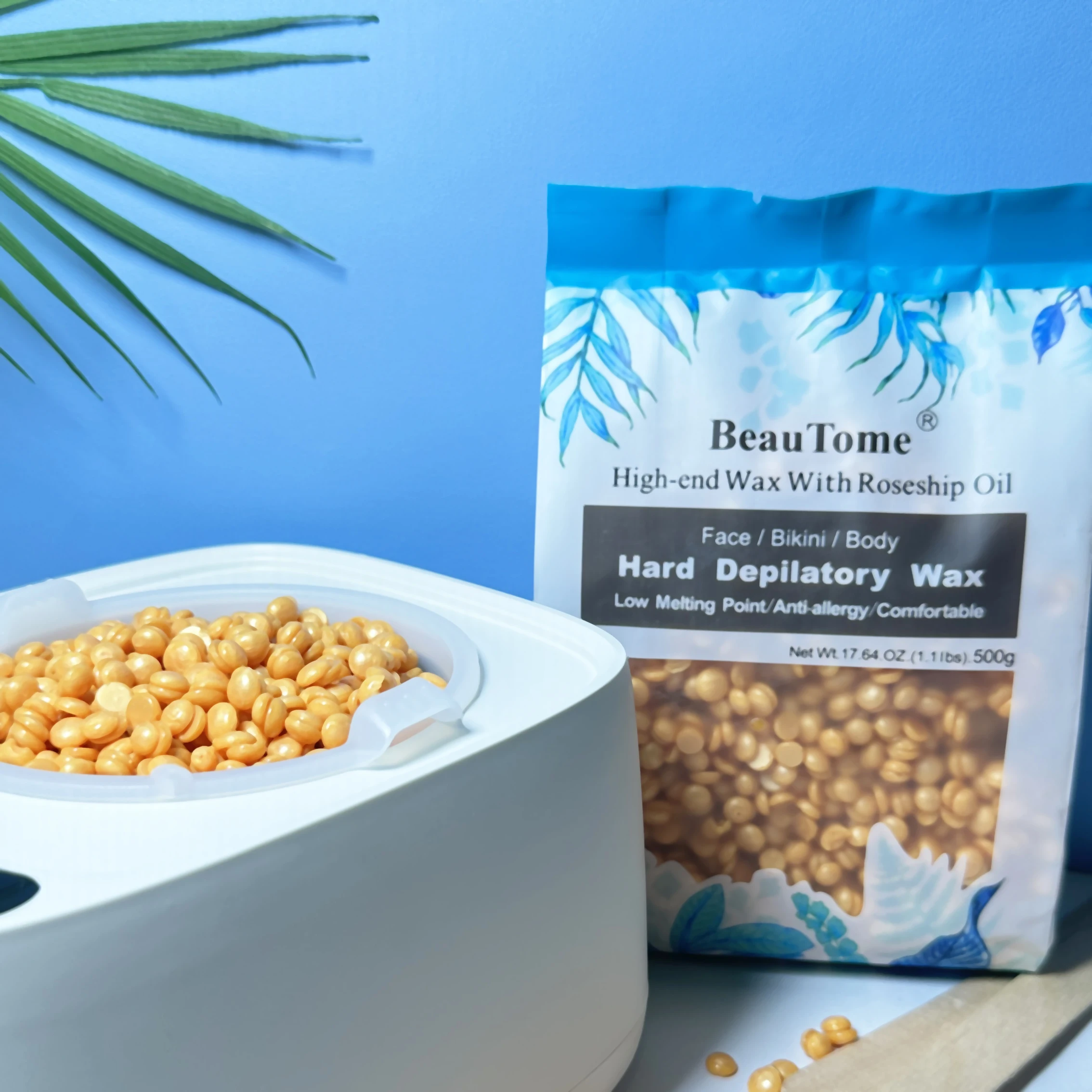 Wholesale customize Paper-Free Brazilian Wax Beads Depilatory Hard Wax Bean For Face Body Armpit Hair Removal 1000g 2.2lb