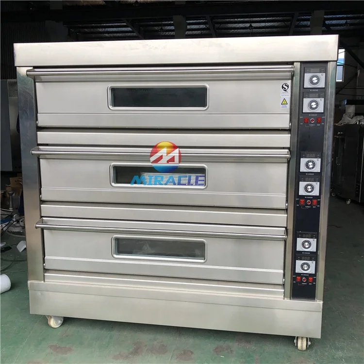 Stainless steel electric double 2 decks bakery oven for sale