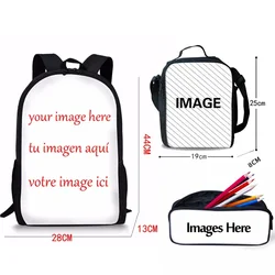 The Galaxy horse print fabric backpack for boys child school bag Lunch Box and Pencil case school bag set for kids Wholesale