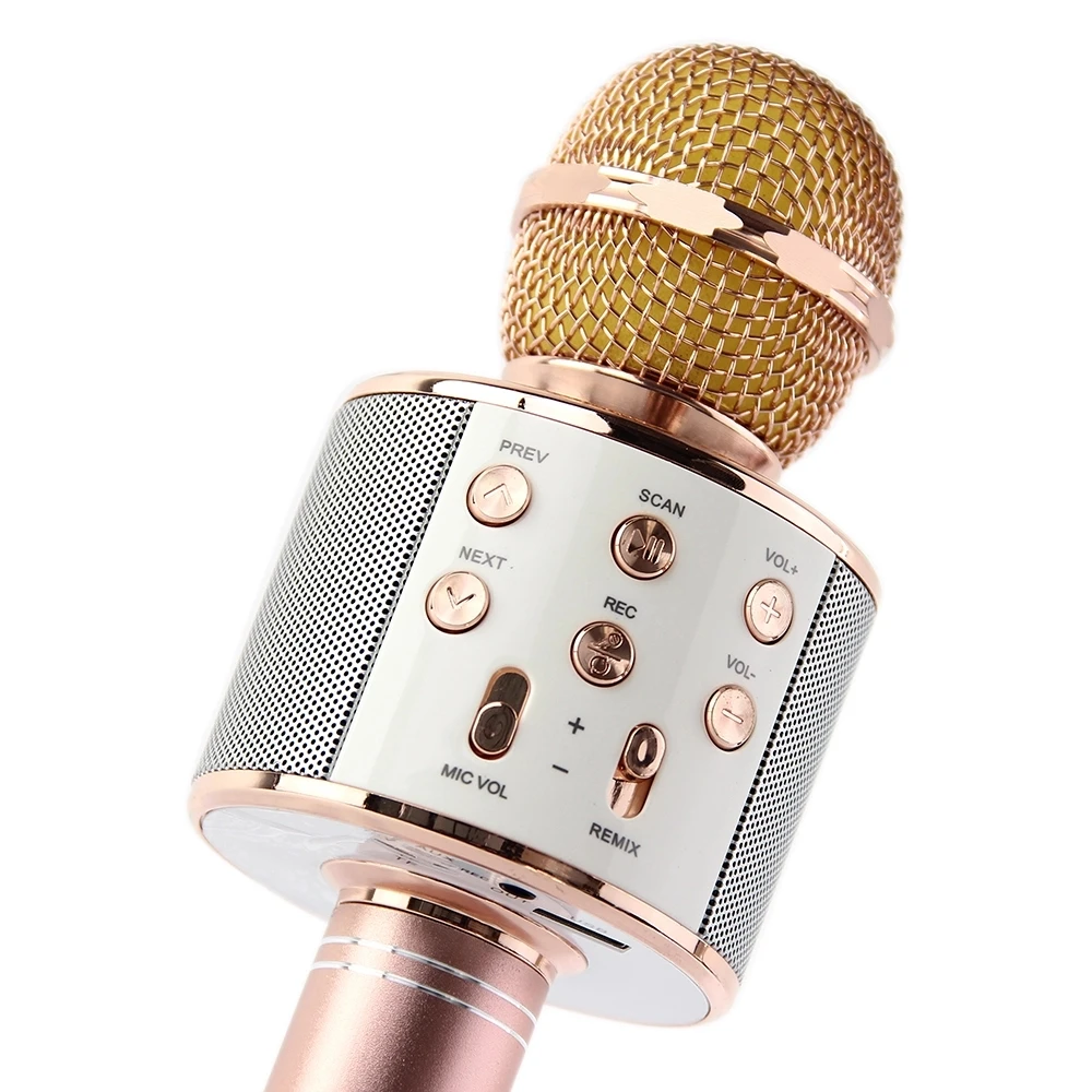 Zooming Professional bt karaoke wireless music microphone metal mike mic