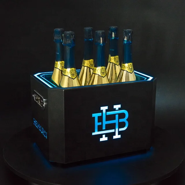 
High Premium Double Wall LED Ice Bucket Champagne Wine 6 bottles 