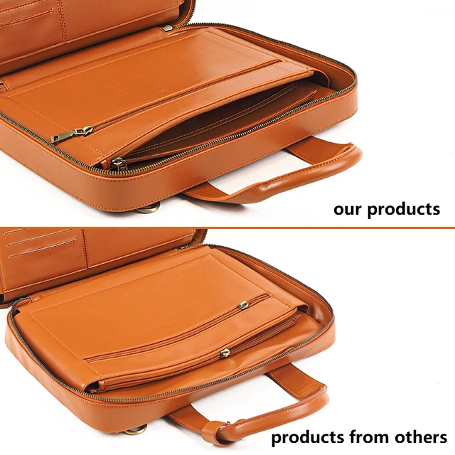 Factory Custom Business Shoulder Handbag Bags Office Men Briefcase Genuine Leather Laptop Bags