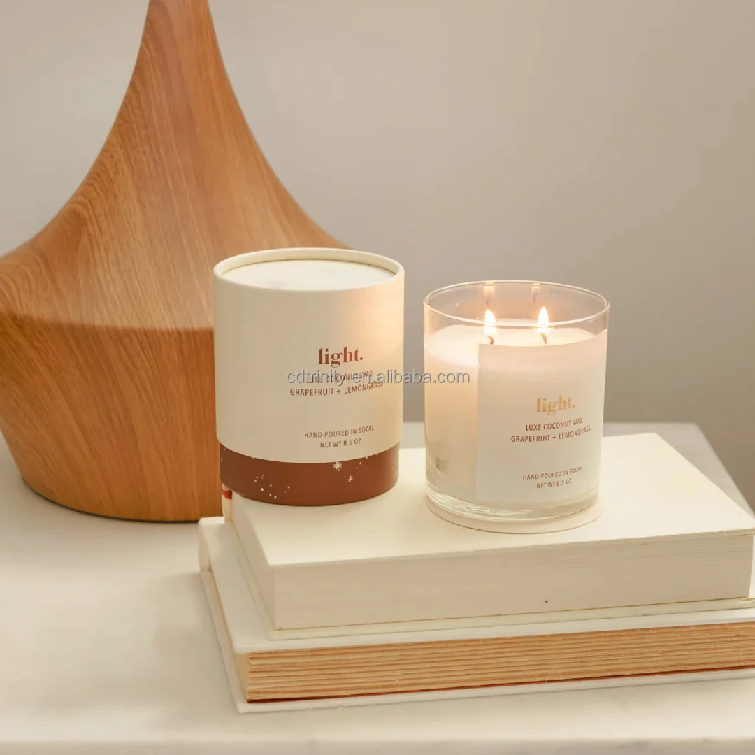 Wholesale Custom Aroma Private Label Luxury Soy Wax Glass Jar Scented Candles With Wood Lid Candles For Gift Set
