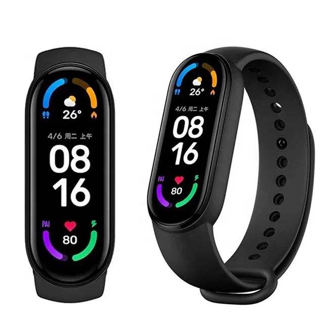 Оригинальный фитнес-браслет Xiaomi Mi Smart Band 6 с пульсометром и цветным светодиодным