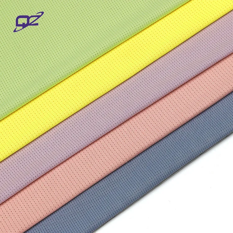 High density 4 way stretch 81% nylon 19% spandex knitting honeycomb mesh yoga sports wear fabric for bra tshirt