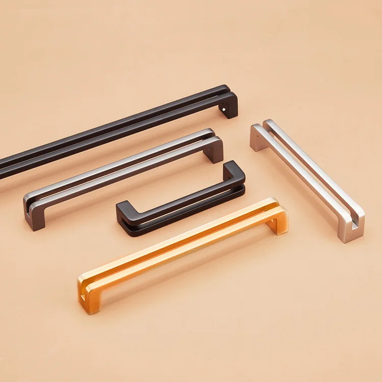 Gold and brushed nickel drawer pulls curved pull handle for home kitchen door drawer cabinet black cabinet handle
