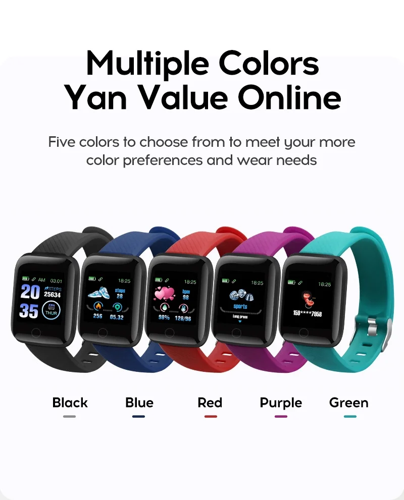 
2021 new trending D13 smartwatch with bluetooth 4.0 heart rate smart watch 116 Plus smart bracelet for iphone 