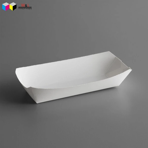 white paper snacks tray no printing open food tray box