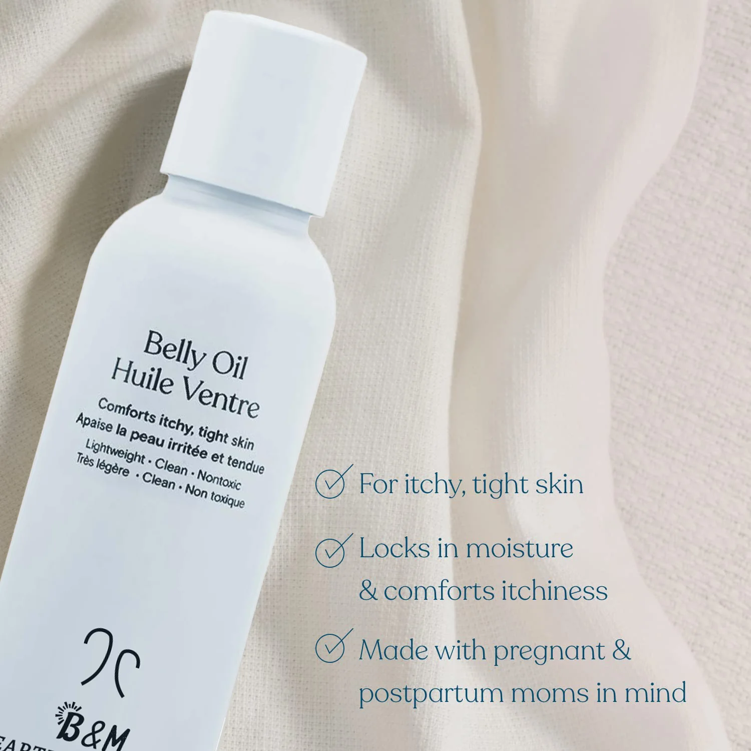 Belly Oil with Plant Derived Squalane Belly Oil For Pregnancy Stretch Marks Pre and Postpartum Skincare