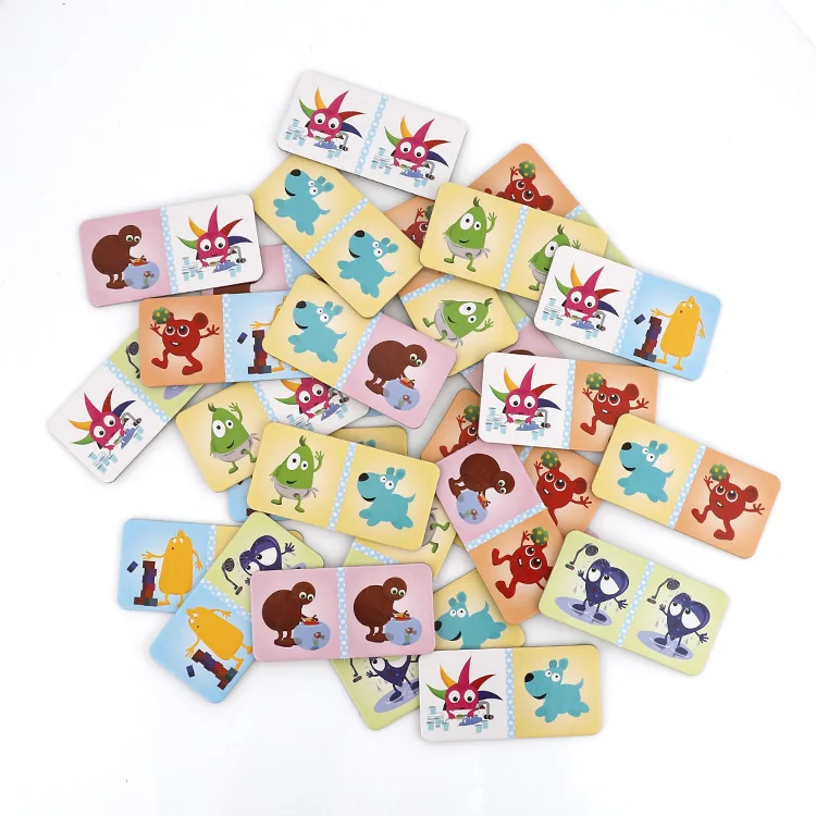 Kids Educational Toy Gift box Packaging Paper Cardboard Colored Customized Domino Cards Game Set Toys