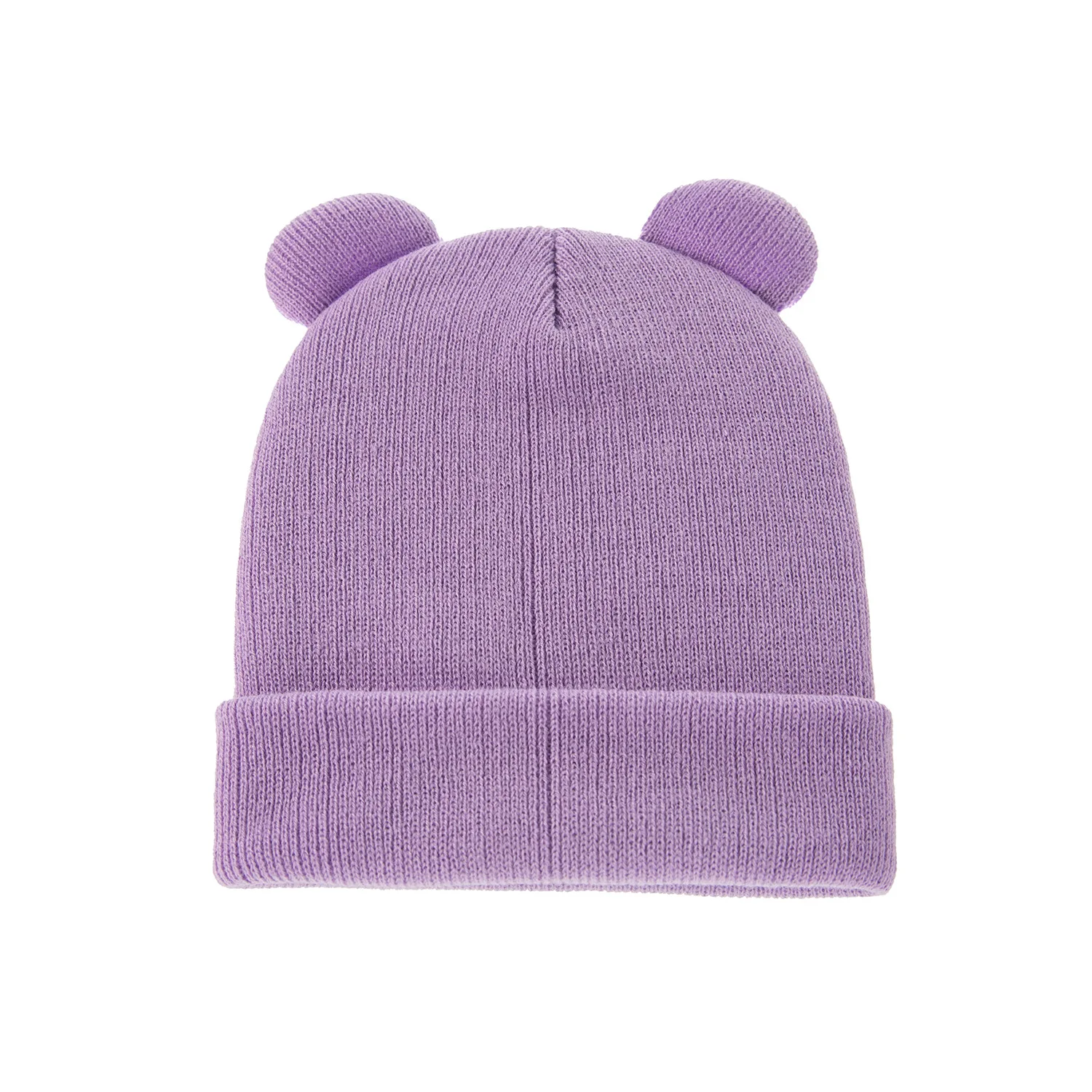 Новая осенне-зимняя однотонная эластичная детская вязаная шапка с медвежьими ушками теплая детская шапка детские шапки и кепки