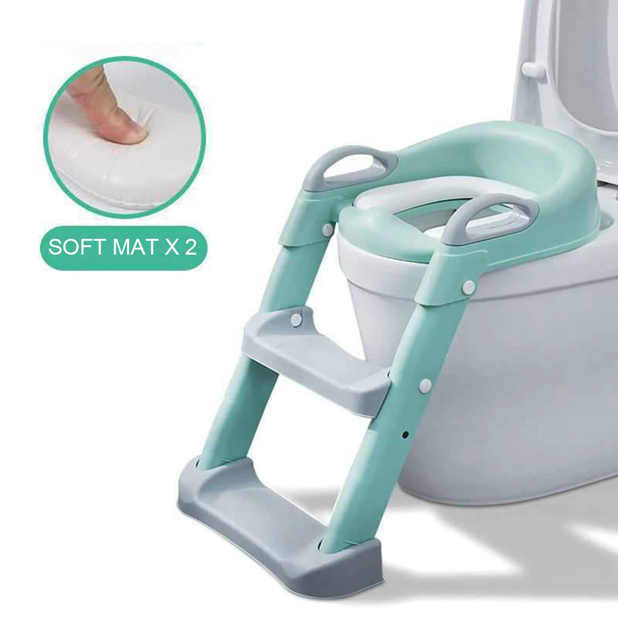 Finehope Toilet Potty Chair Portable Toddler Potty Baby Potty Training Seat Cushioned Toilet Ladder