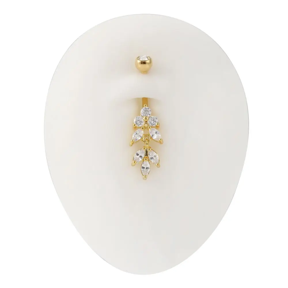 Superstar titanium externally threaded belly button ring top rhinestone bottom copper accessories zircon nave piercing jewelry