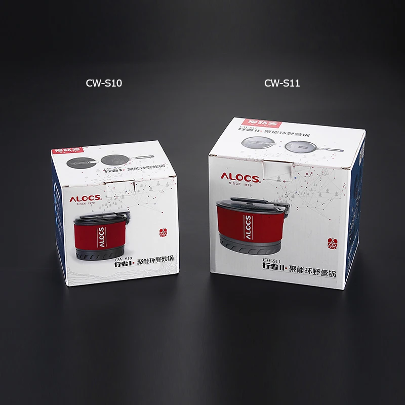 Alocs CW-S10 Outdoor Heat Exchange Camping Cooking Pot Cookware Folding Handle For Hiking Backpacking Picnic