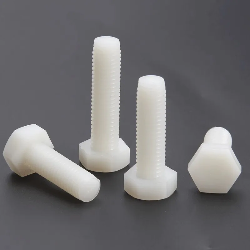 Din933 M6 M8 M10 M12 M16 screw Plastic Nylon Hex Head  Bolts