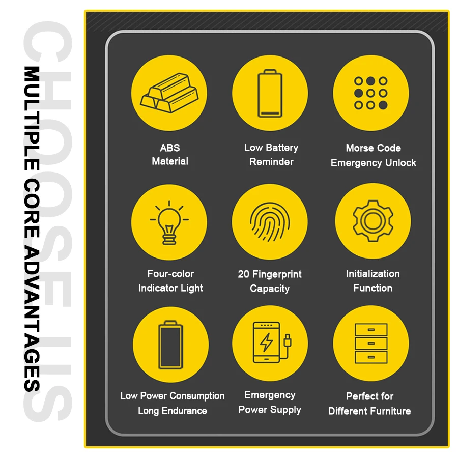 Wholesale Price Finger Print Wardrobe Locker Furniture Lock Fingerprint Electronic Smart Cabinet Drawer Door Lock