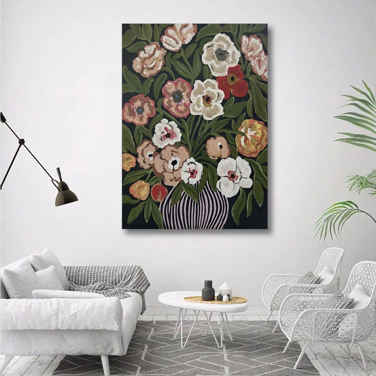 Home Decor Large Flowers Hand Painted Oil Paintings Canvas Wall Art Work Abstract