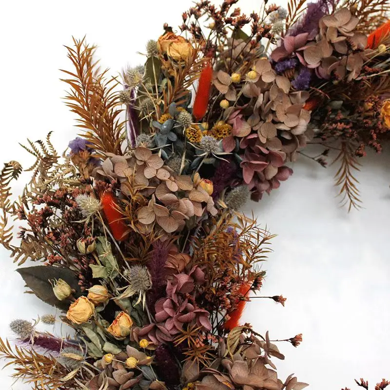 Large size free sample dried flowers wreath preserved flower garland BOHO Home decorative flowers Decorative wreaths