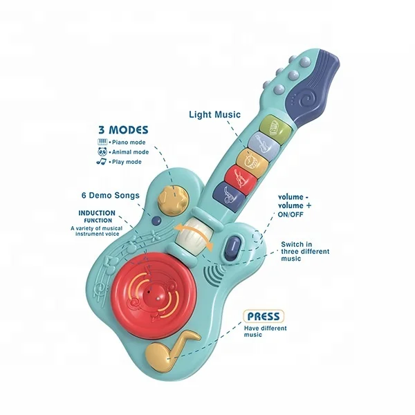Kids Electric Mini Guitar Toy 6+1 Function Instrument Musical Baby Musical Toys