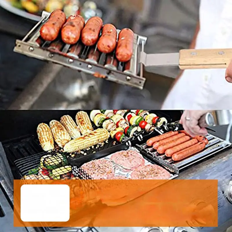 Baichang rolling roasted Sausage Rack Sausage Roller Rack stainless steel Sausage drum hot dog grill Rack