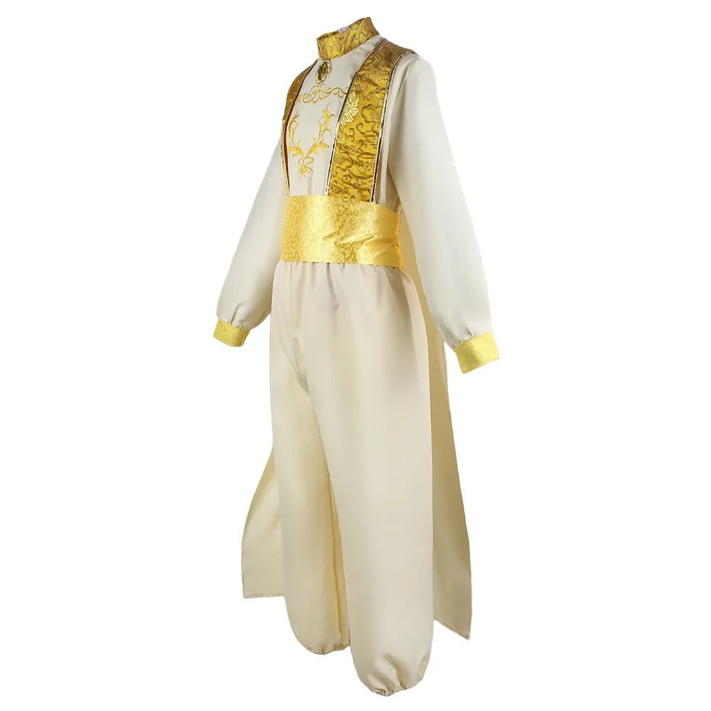 New Arrival Halloween Costumes Divine Light Men Arabian Prince Aladdin Lamp Prince Costume Suit Cosplay Outfits for Adult