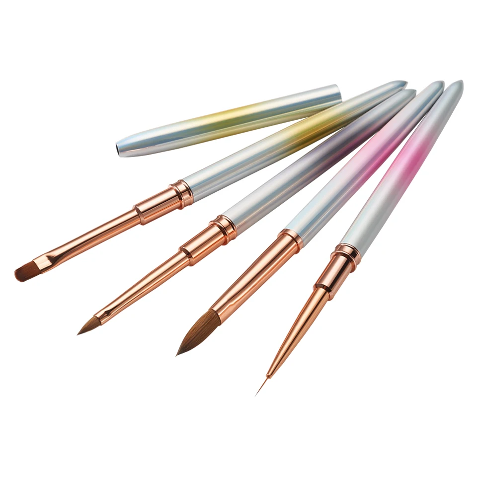 Фирменная кисть для маникюра с металлической ручкой от производителя