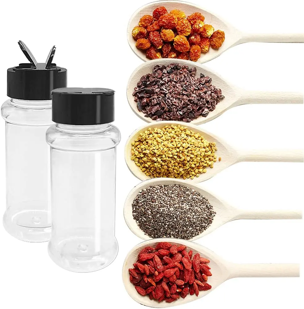 Hot-Selling PET Plastic Spice Bottles, Salt And Pepper Shakers Are Used To Store Kitchen Condiments