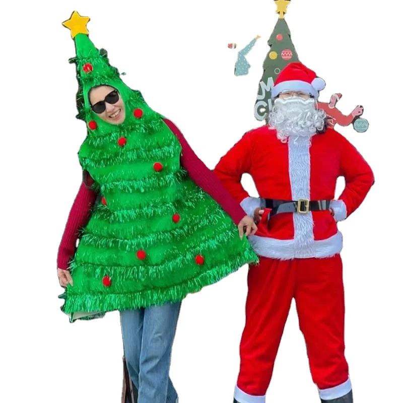 Unisex Christmas tree costumes for adult children decorations Christmas tree costumes Santa Claus costume for Christmas tree