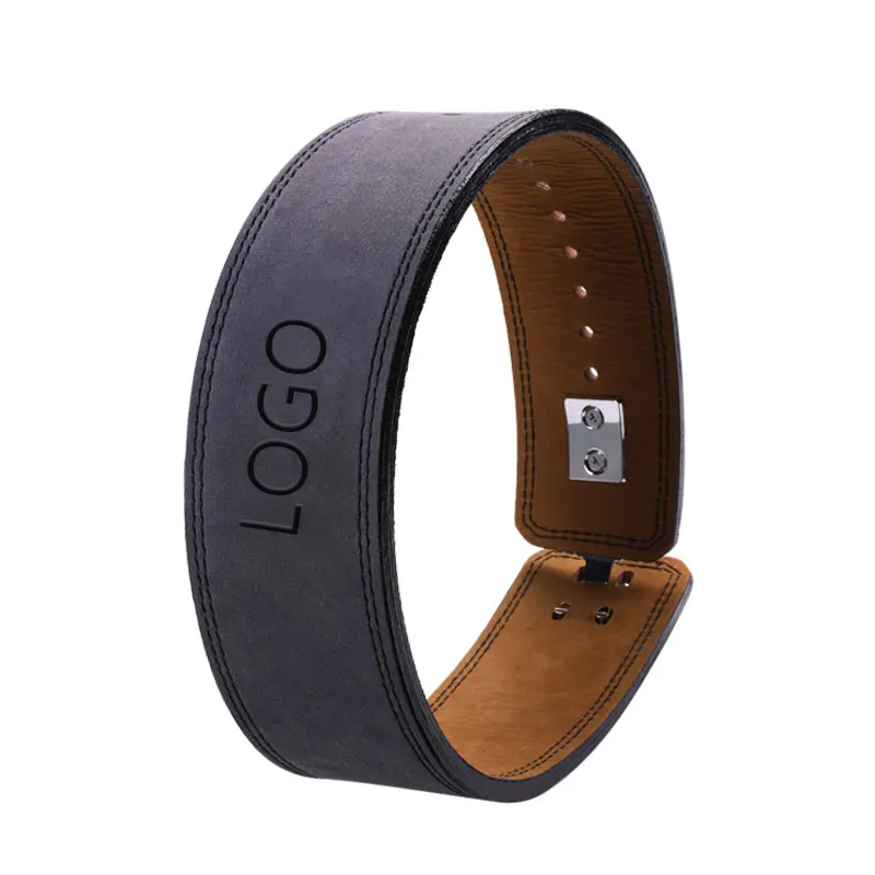 JT Top Selling Comfortable Durable Genuine Leather Adjustable Weight Lifting Lever Belt 10cm With Steel Buckle For Gym Workouts