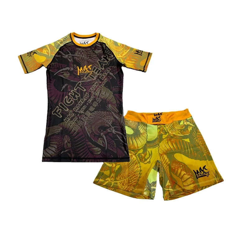 Мужские шорты Rash Guard MMA с логотипом на заказ, костюм для боевых искусств