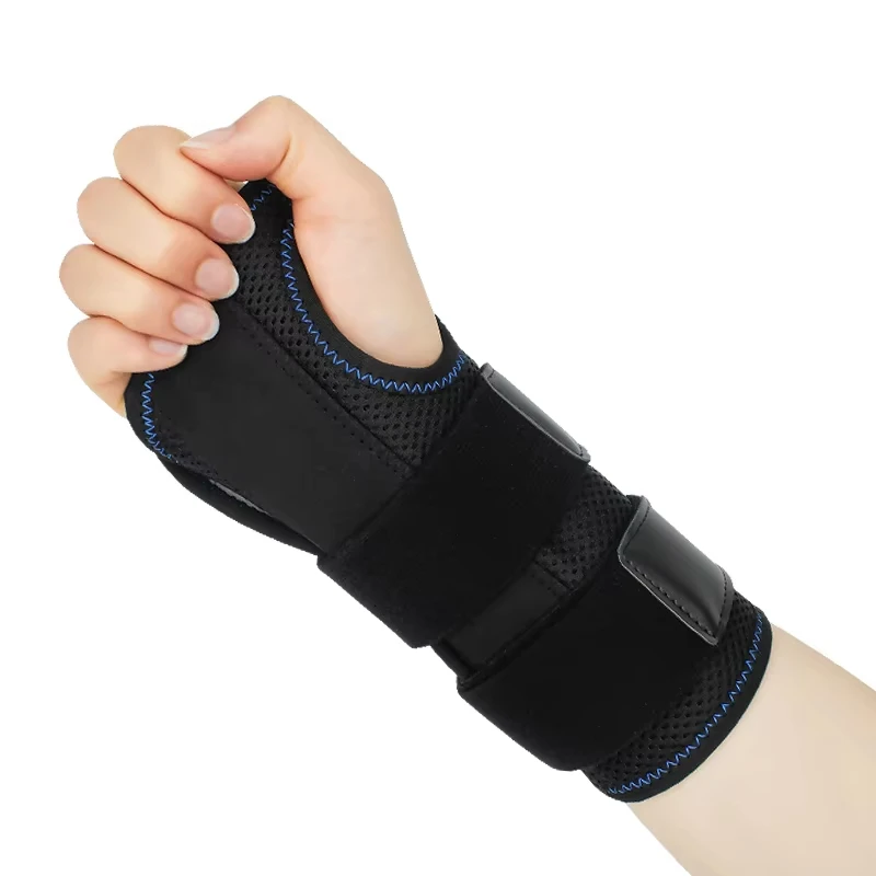 Custom Medical 2 Adjustable Strap Compression Carpal Tunnel Black Orthopedic Hand Wrist Support Splint Brace