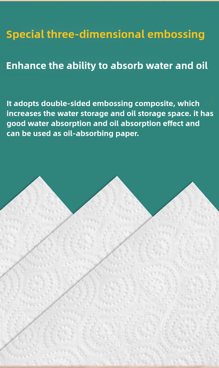 Super absorbent household kitchen paper manufacturer manufactures 1 layer thickened raw wood pulp kitchen paper oil blotter