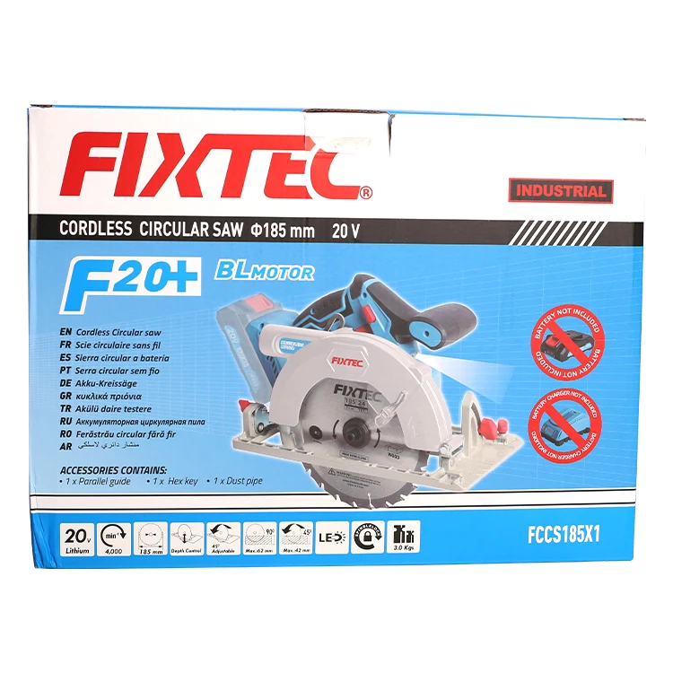 FIXTEC 185 мм инструменты для резки дерева и металла 20 В Беспроводная циркулярная пила с аккумуляторной батареей