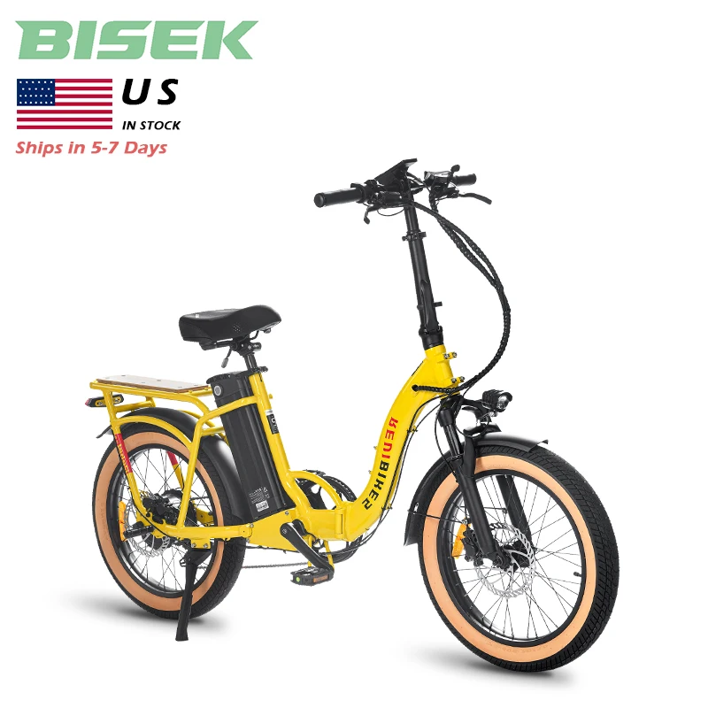 OEM 2024 New US Warehouse  750W Powerful Fat Tire E-bike Integrated Rear Rack Folding Cargo Electric Bicycle