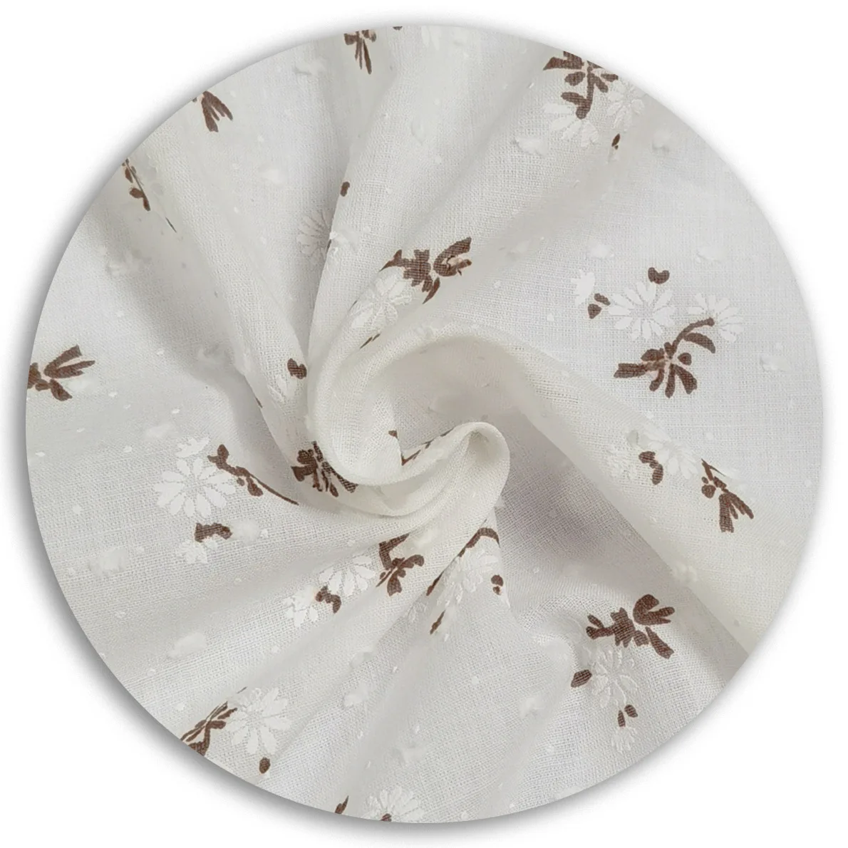 Little Fresh Daisy Flower Dot Print Pure Cotton Fabric