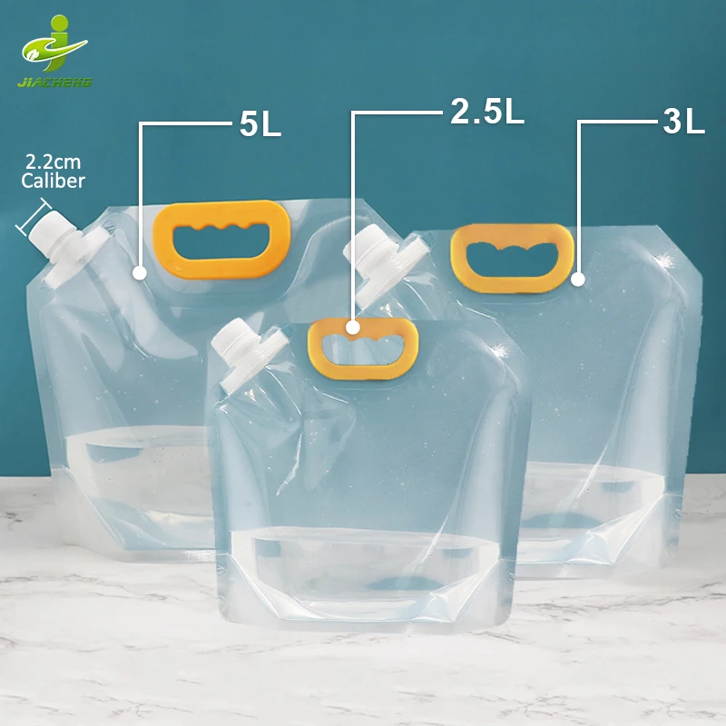 2.5l 3l 5l 5 ltr 5 litre bpa free food beverage packaging bag transparent liquid water pouch with spout and handle