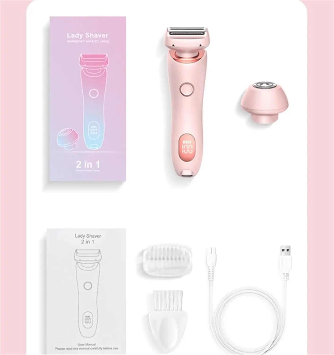 Exquisite Painless Lady Body Epilator Quick Hair Removal 2 In 1 Electric Razors for Women