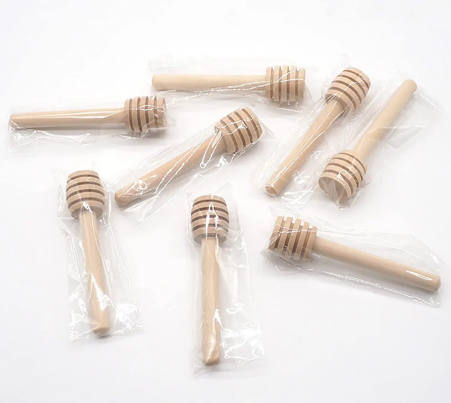 Wholesale Wood Wooden Honey Honeycomb Stick Mini Honey Dipper Server Honey Stirrer Wooden Dippers