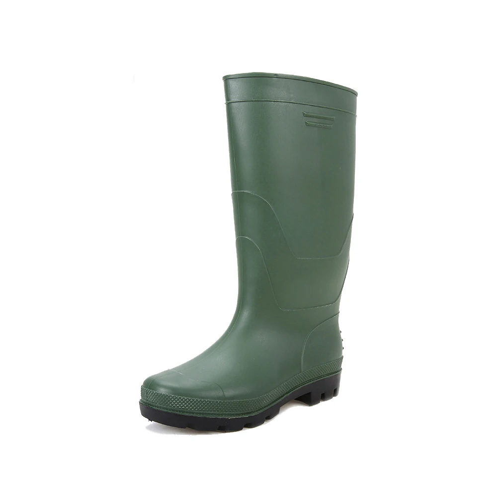 Green Upper color PVC rain boots,Waterproof Garden farm work boots