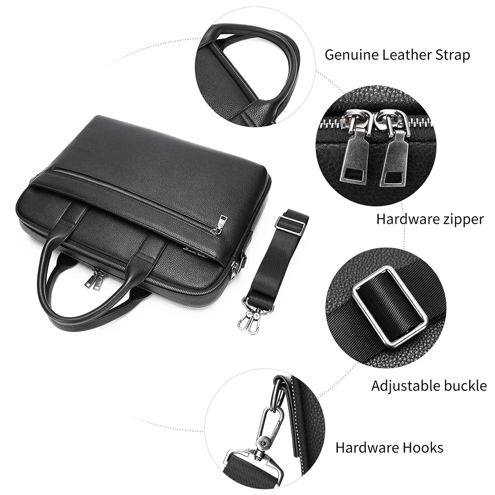 MARRANT Men Business Office Briefcase Genuine Leather Messenger Bag 15 Inch Laptop Bag Leather Men Briefcase